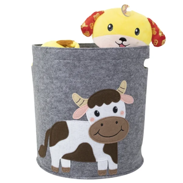 Hot Sale Foldable Cartoon Kids Sundries Organizer Household Items Home Storage Felt Laundry Basket Clothes Laundry Bag - Image 2