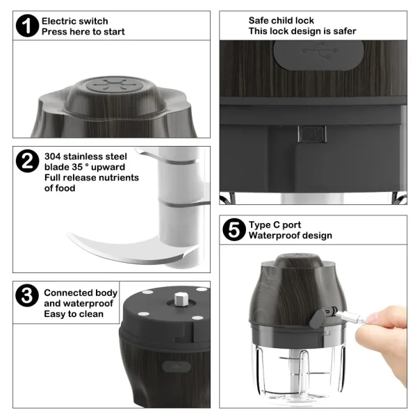 Kitchen Items Vertical Speedy Artifact Durable Mincer With Button - Image 2