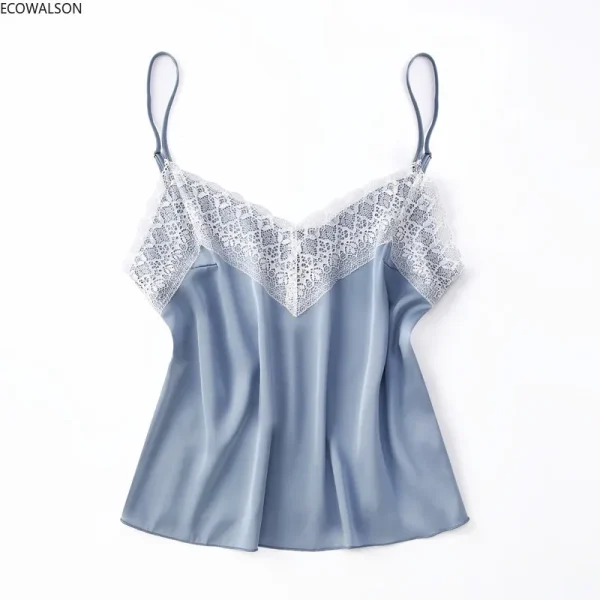 5pcs Suit Ladies Sexy Silk Satin Pajama Set Female Lace Pajama Set Sleepwear Autumn Winter Home Wear Nightwear for Women - Image 4